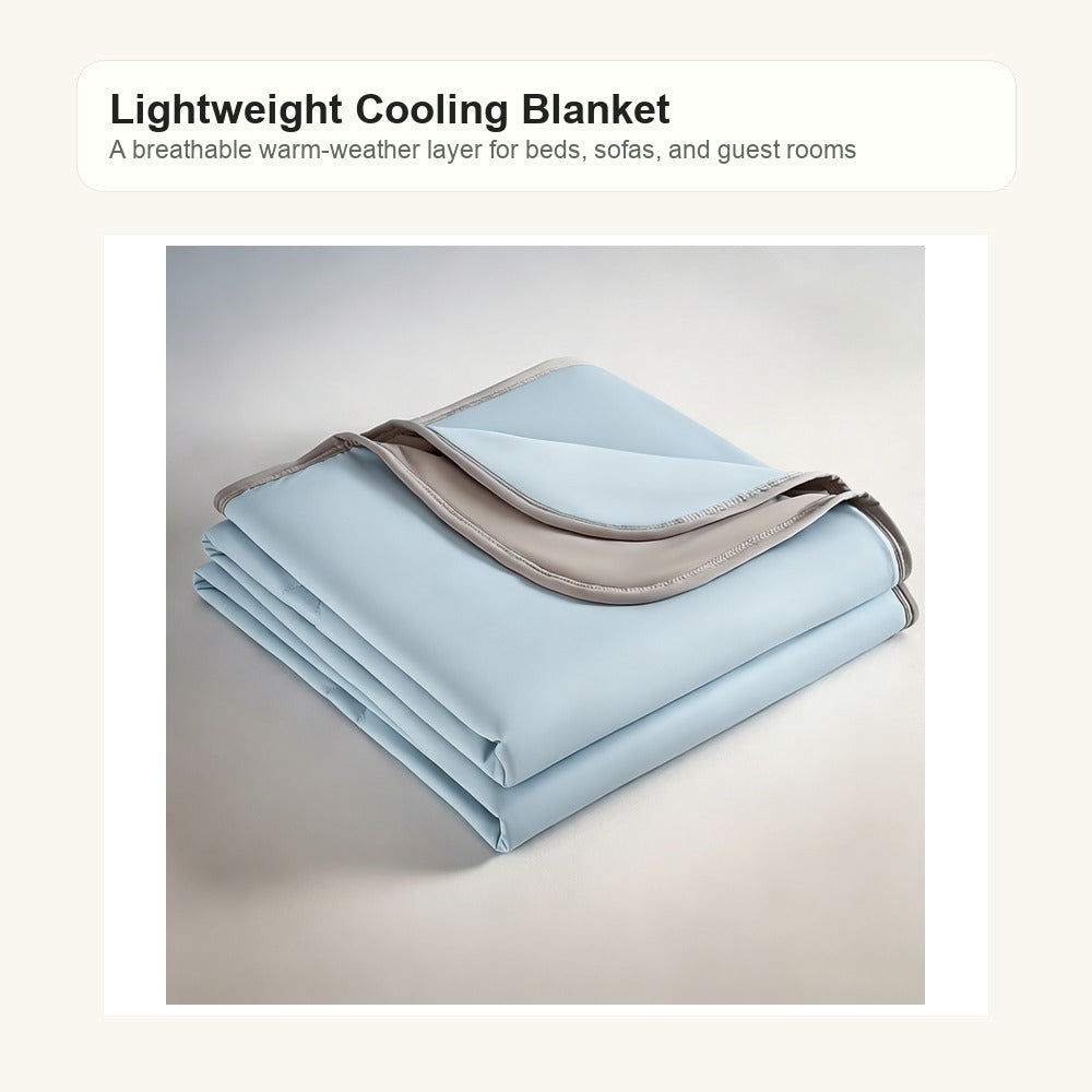 Lightweight Cooling Blanket - folded blue