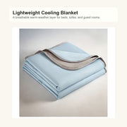 Lightweight Cooling Blanket - folded blue