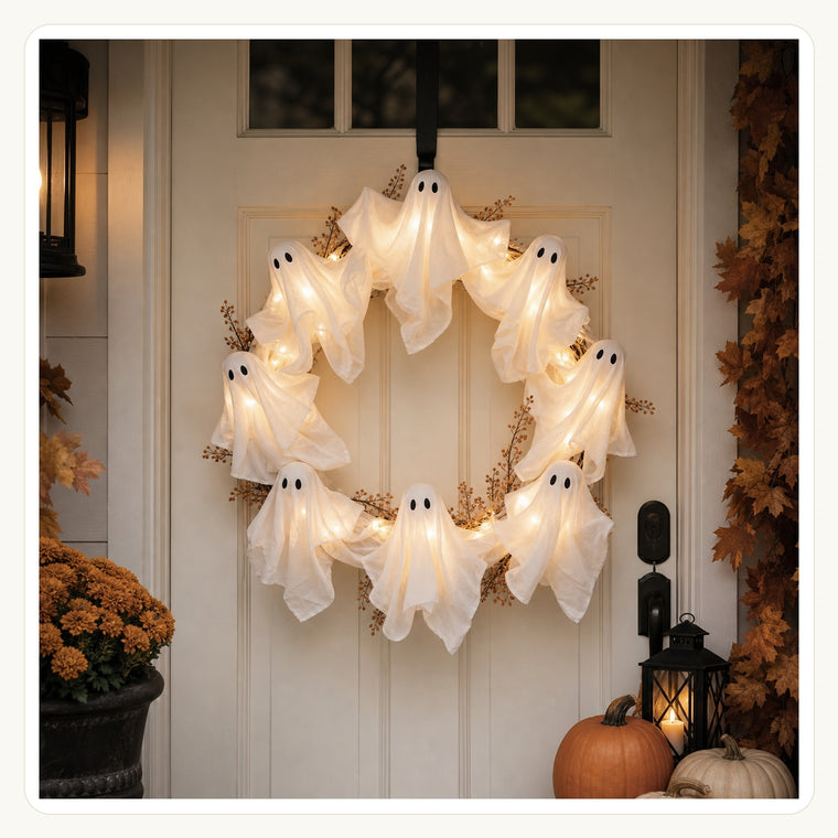 Light-Up Ghost Wreath