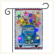 LED Burlap Garden Flag image 1