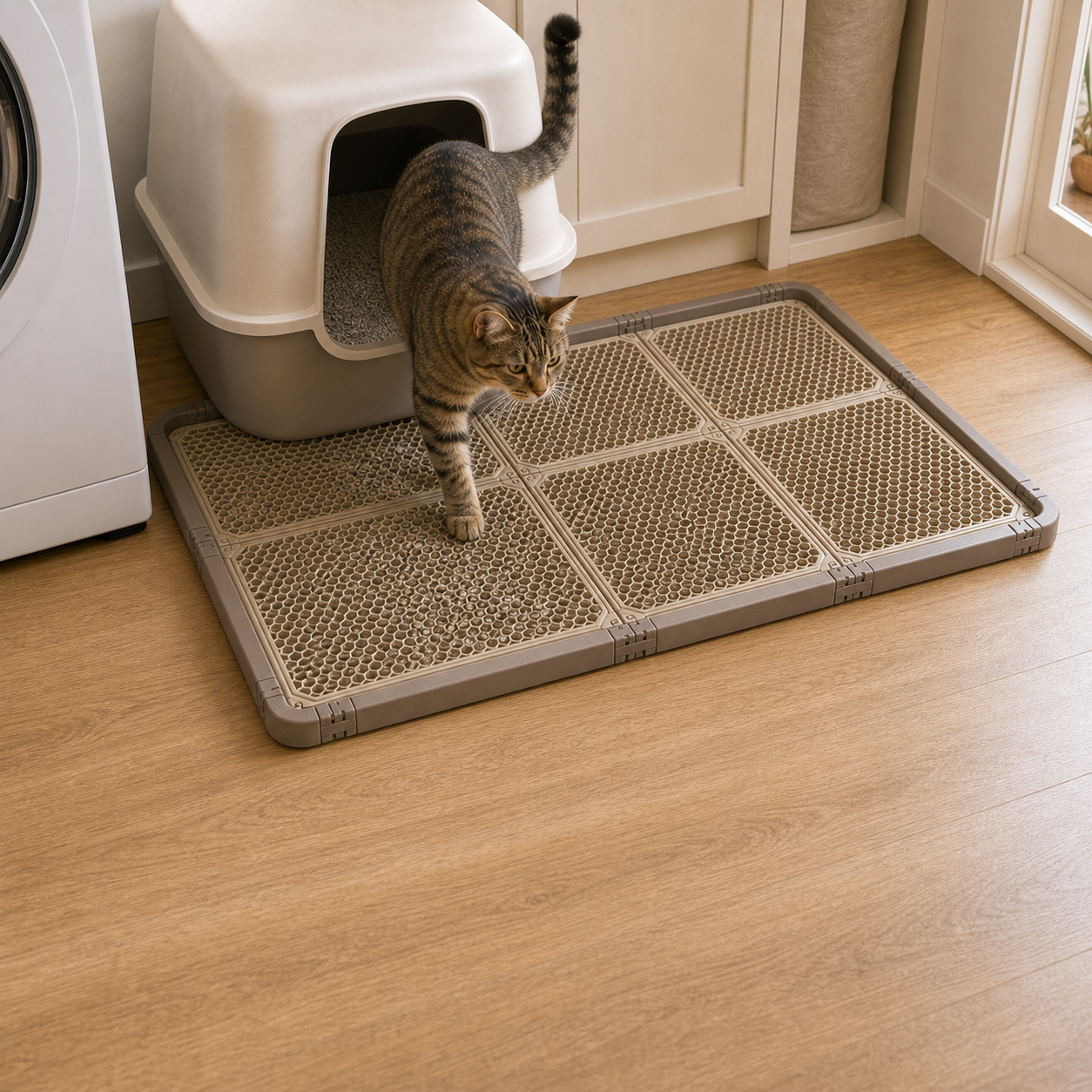 Modular Cat Litter Mat System - Easy Cleanup, More Floor Coverage