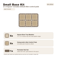 Small Base Kit｜2 x 3｜24 x 36 in｜Includes 6 Base Tiles + 6 Litter Inserts + Rails