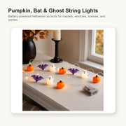 Pumpkin, Bat & Ghost String Lights image 2