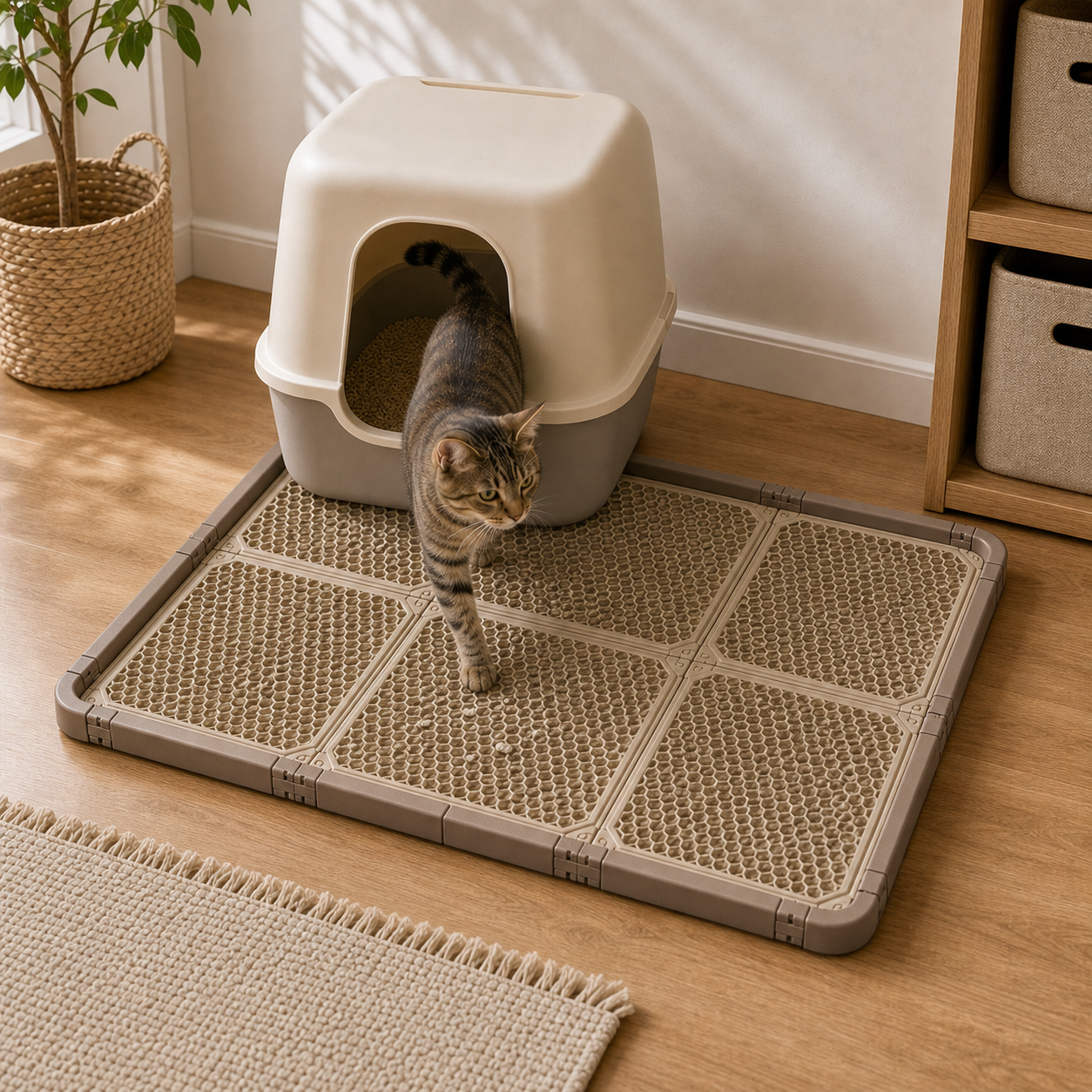 Modular Cat Litter Mat System - Easy Cleanup, More Floor Coverage