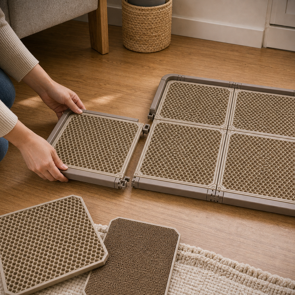Modular Cat Litter Mat System - Easy Cleanup, More Floor Coverage