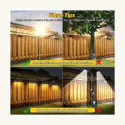 Solar RGB Fence Lights - fence warm