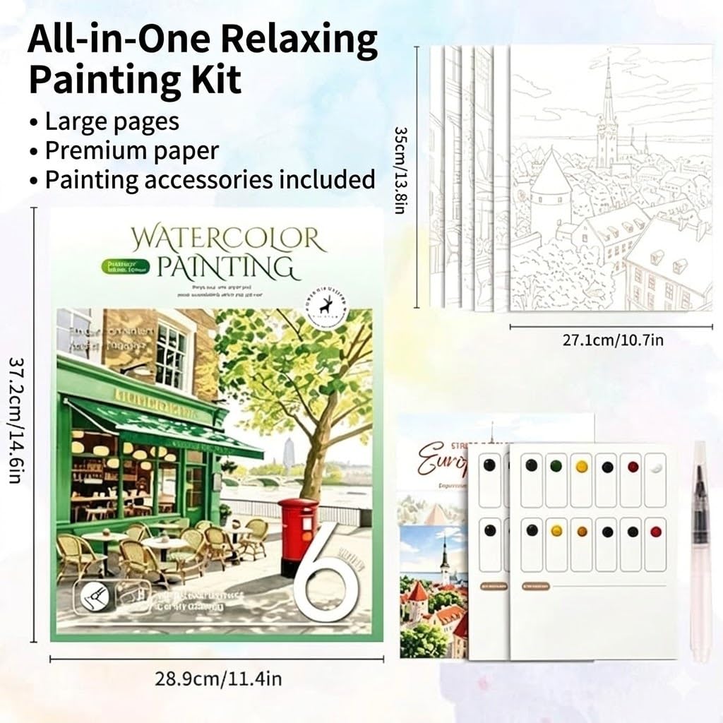 Large-Format Scenic Watercolor Pages