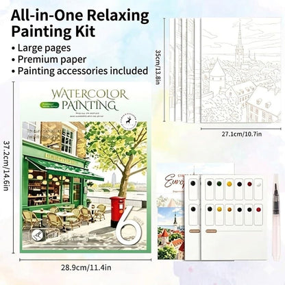 Large-Format Scenic Watercolor Pages