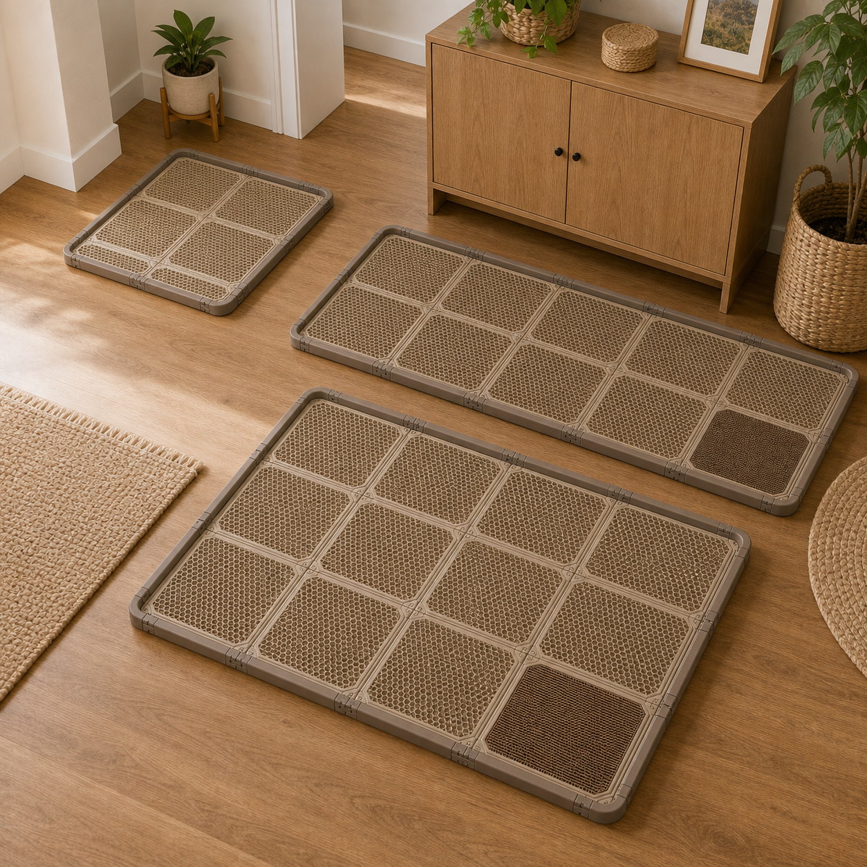 Modular Cat Litter Mat System - Easy Cleanup, More Floor Coverage