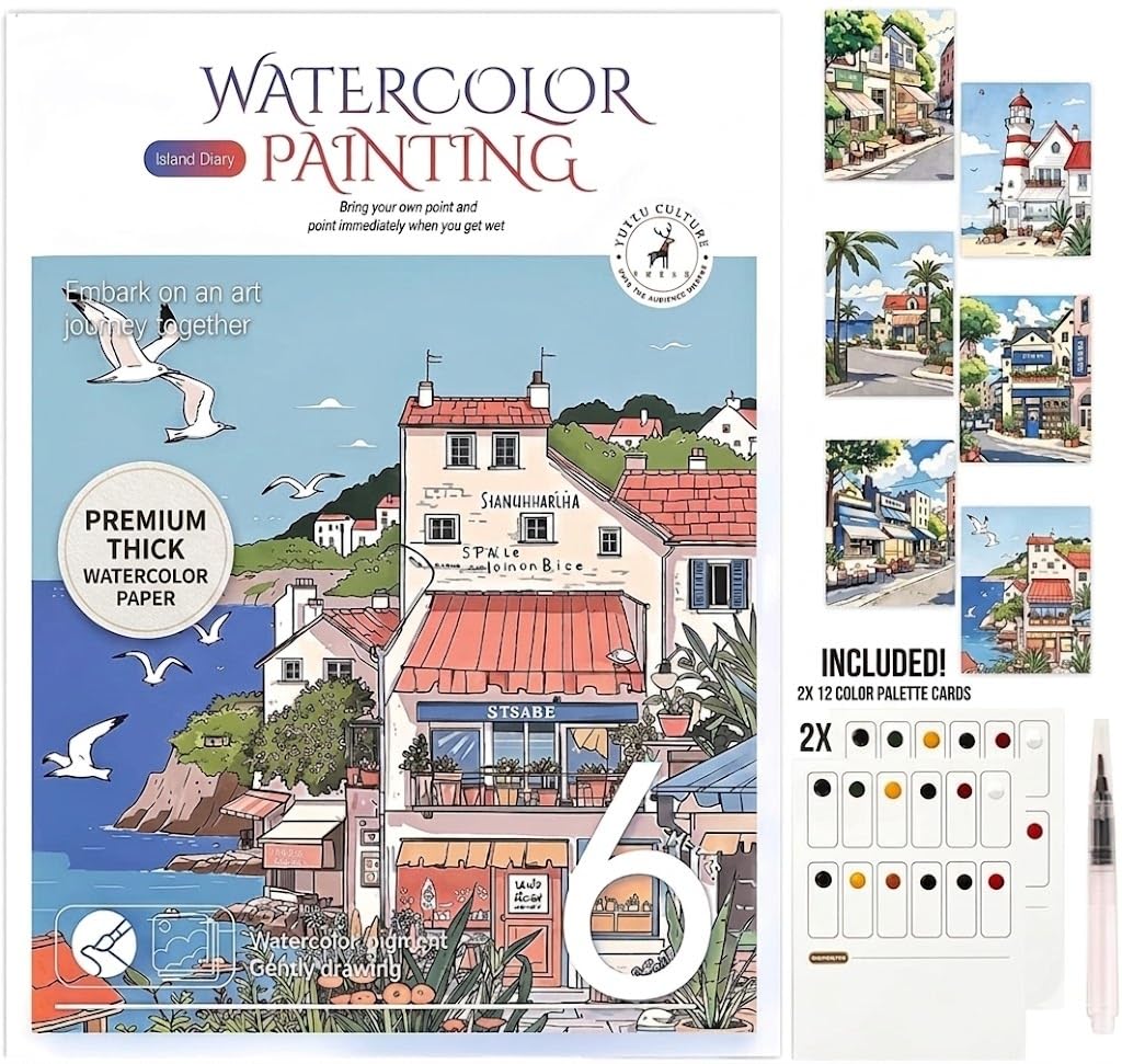 Large-Format Scenic Watercolor Pages