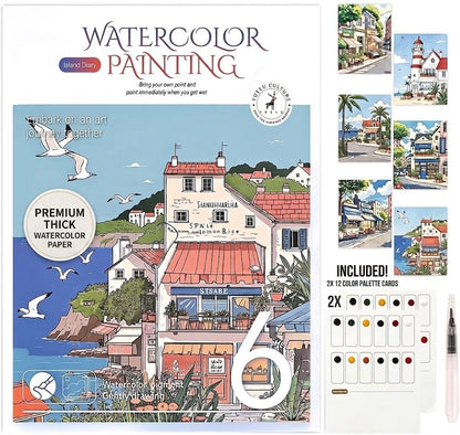 Large-Format Scenic Watercolor Pages