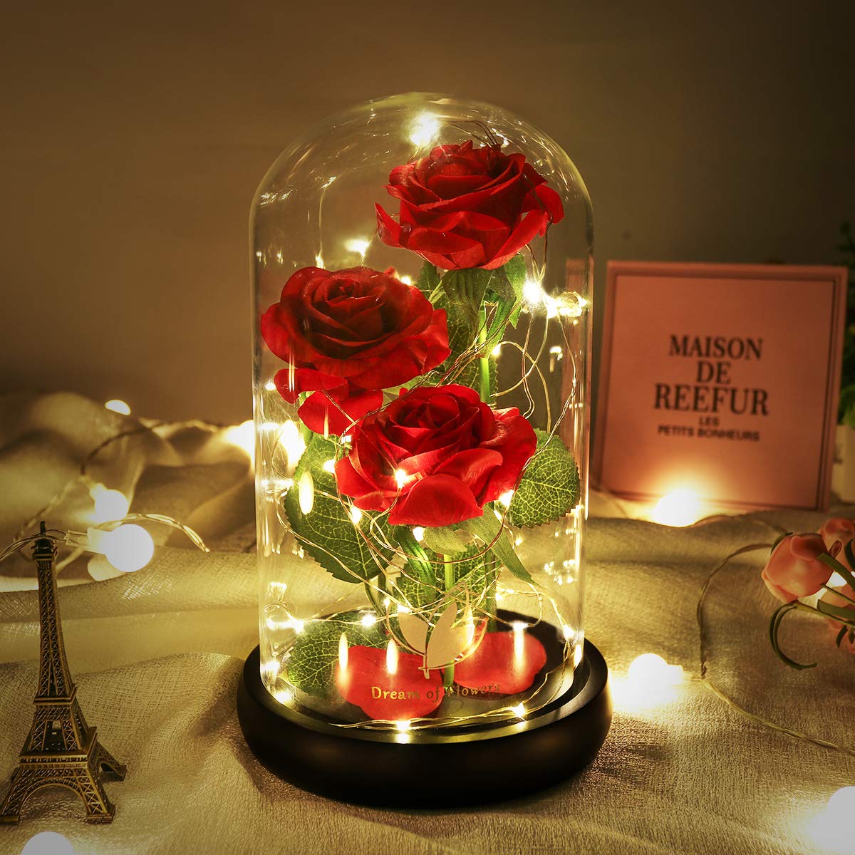 Enchanted Glass Rose Display