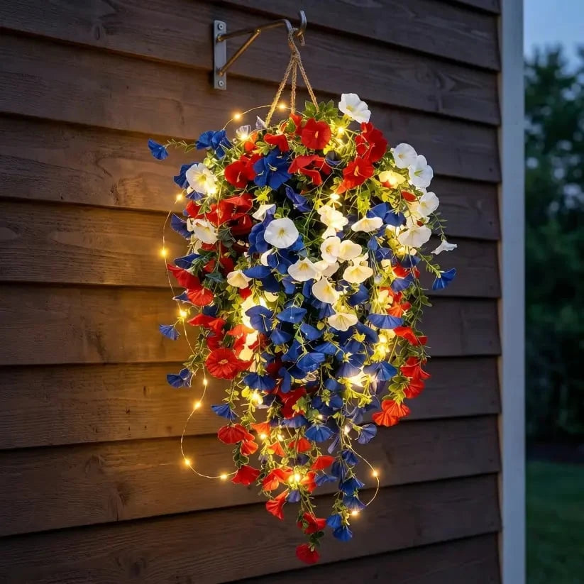 Patriotic Hanging Flower Baskets