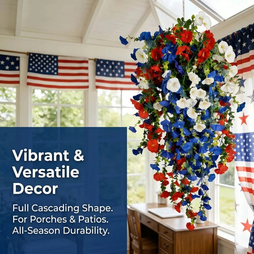 Patriotic Hanging Flower Baskets