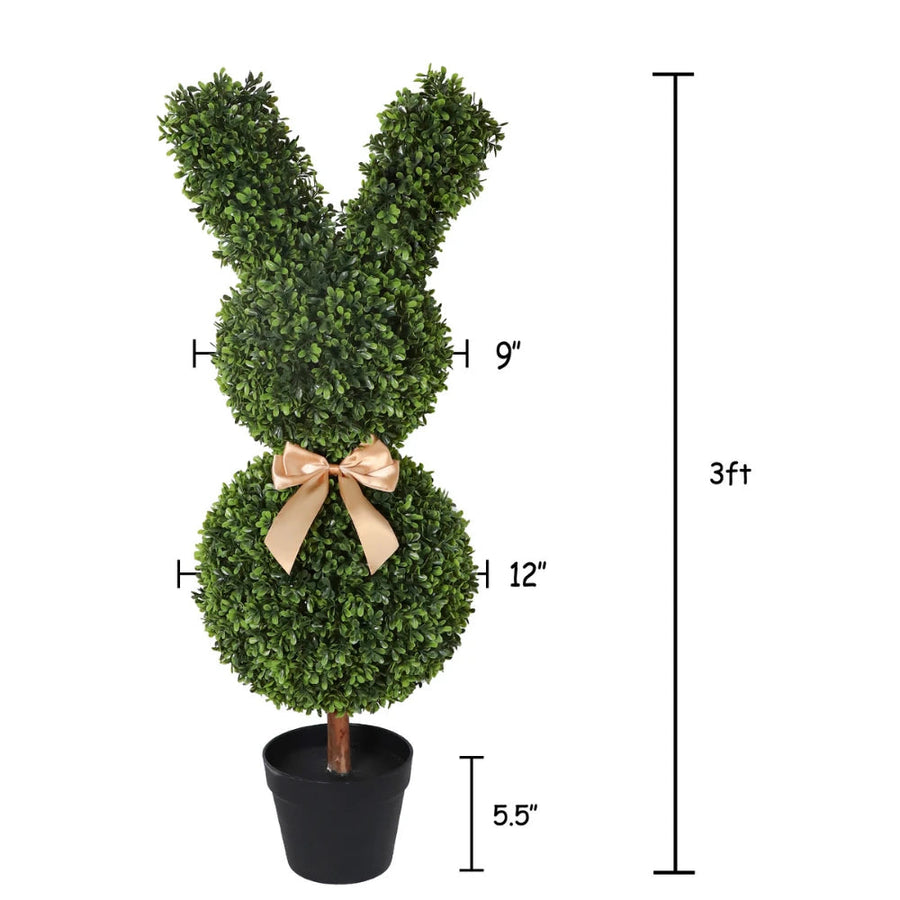 Sculpted Faux Bunny Topiary