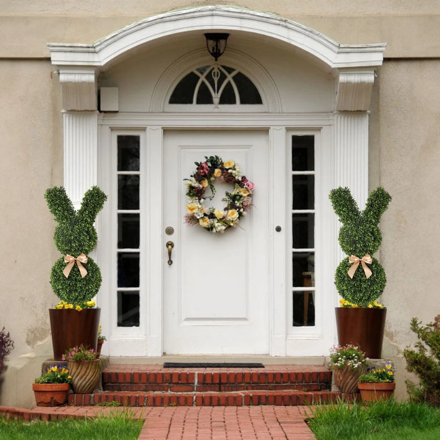 Sculpted Faux Bunny Topiary