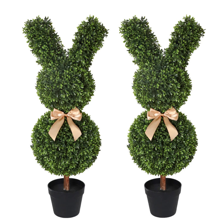 Sculpted Faux Bunny Topiary
