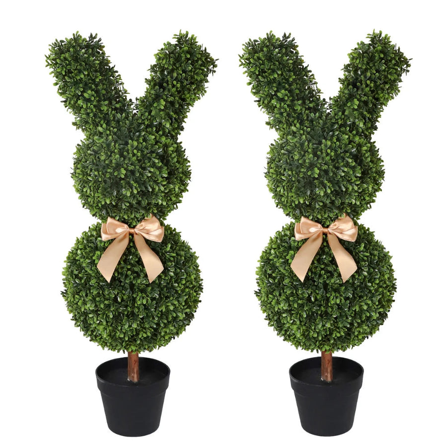 Sculpted Faux Bunny Topiary