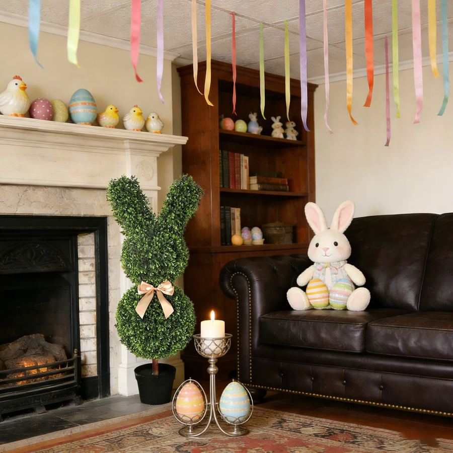 Sculpted Faux Bunny Topiary