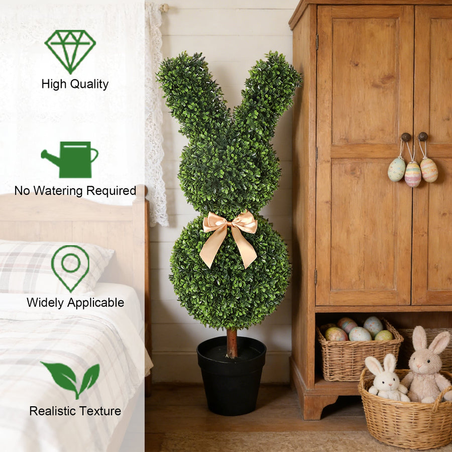 Sculpted Faux Bunny Topiary