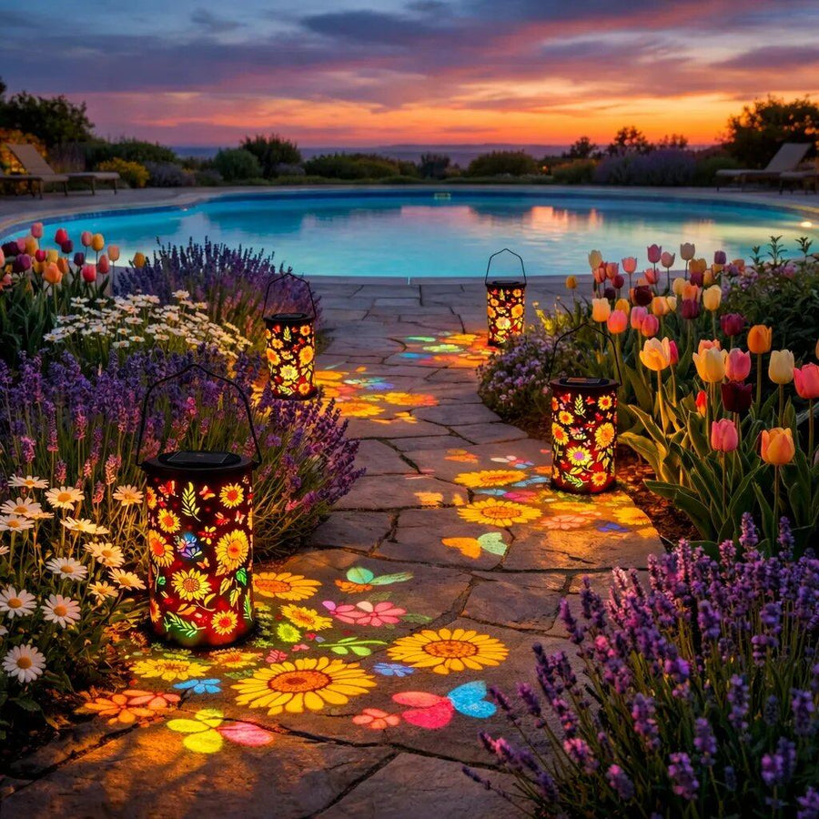 Colorful Sunflower Glow Solar Garden Lantern