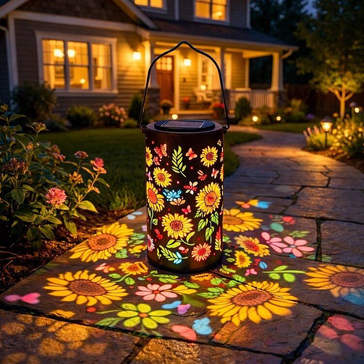 Colorful Sunflower Solar Garden Lantern