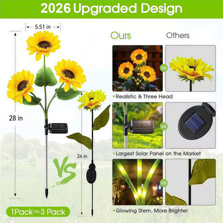 Solar Sunflower Garden Lights