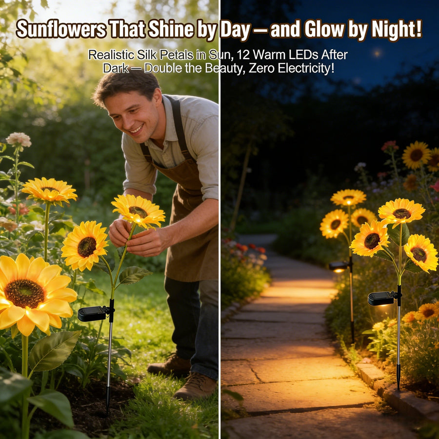 Solar Sunflower Garden Lights