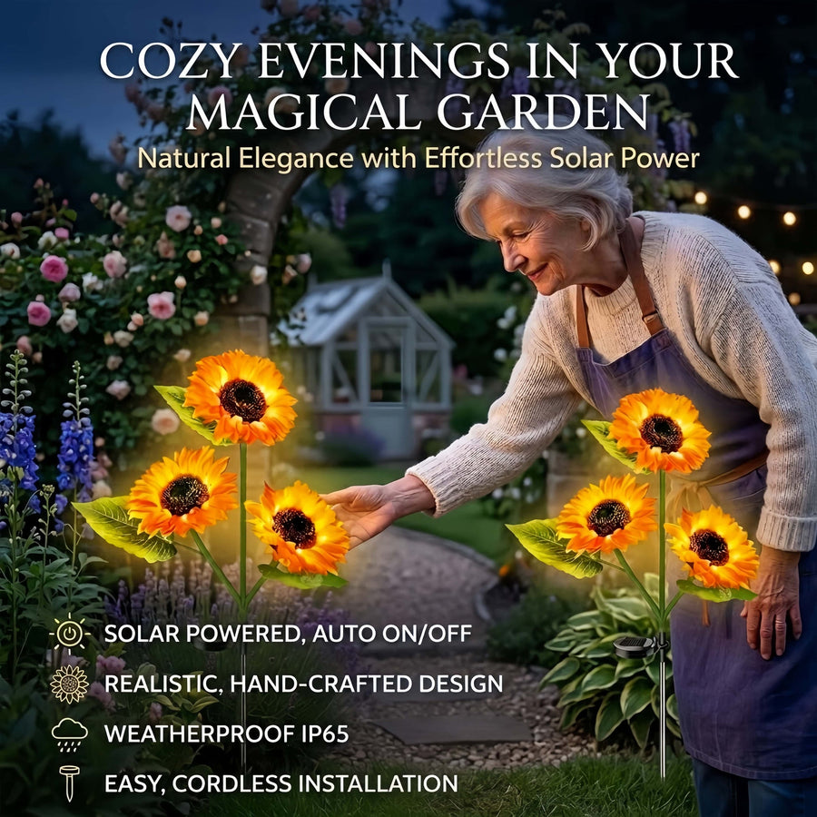 Solar Sunflower Garden Lights