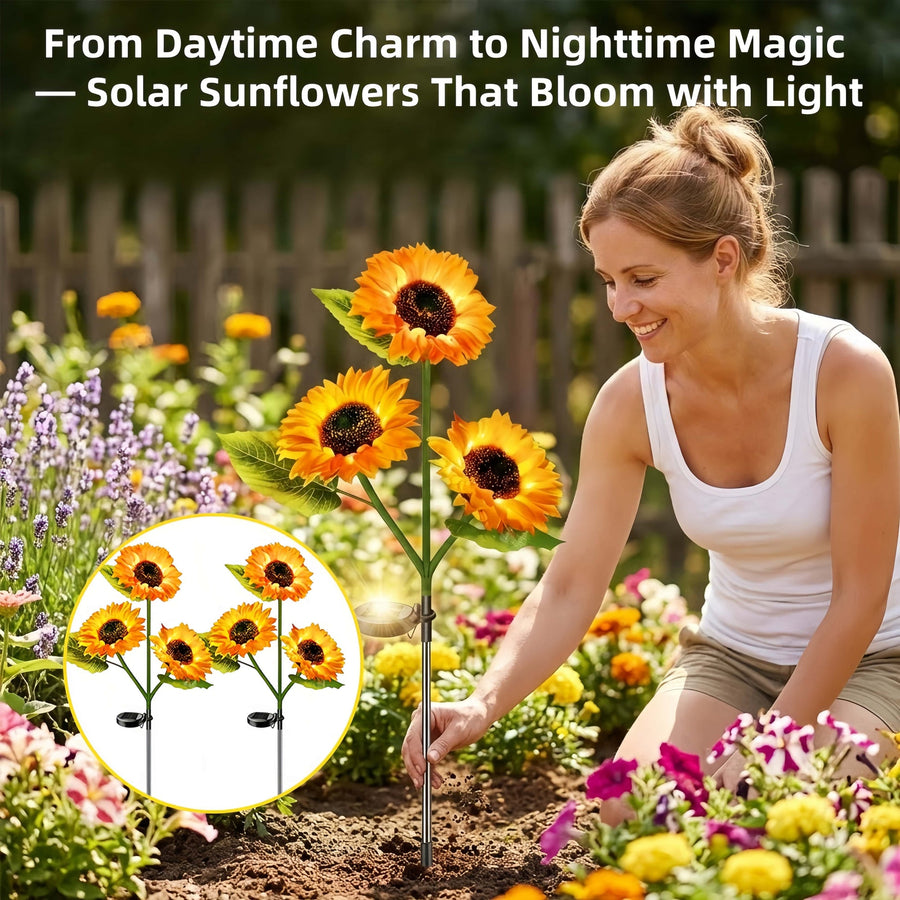 Solar Sunflower Garden Lights
