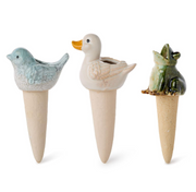 Assorted animal-style self-watering plant spikes for indoor and outdoor pots