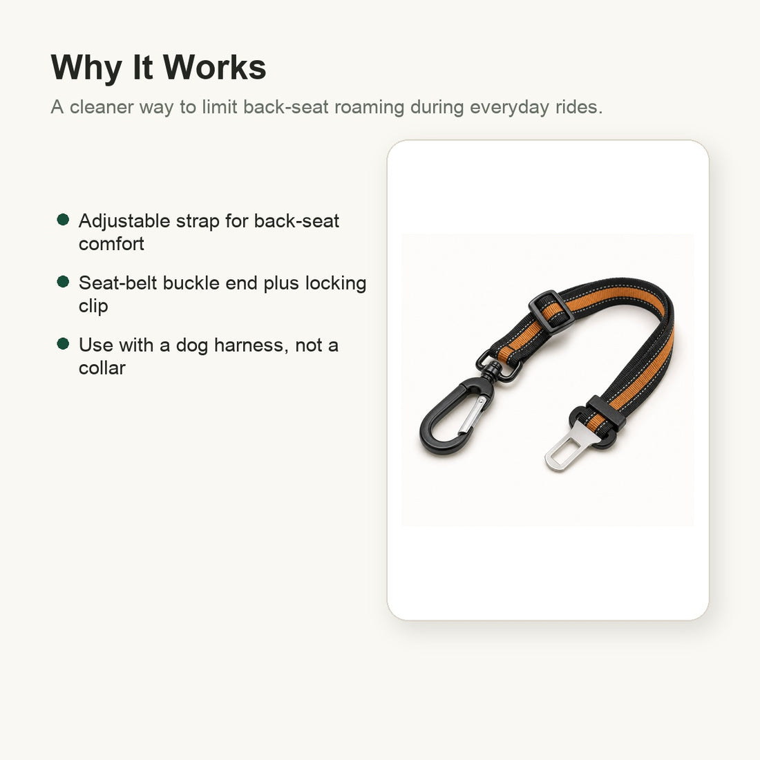 Adjustable Dog Car Seat Belt Tether
