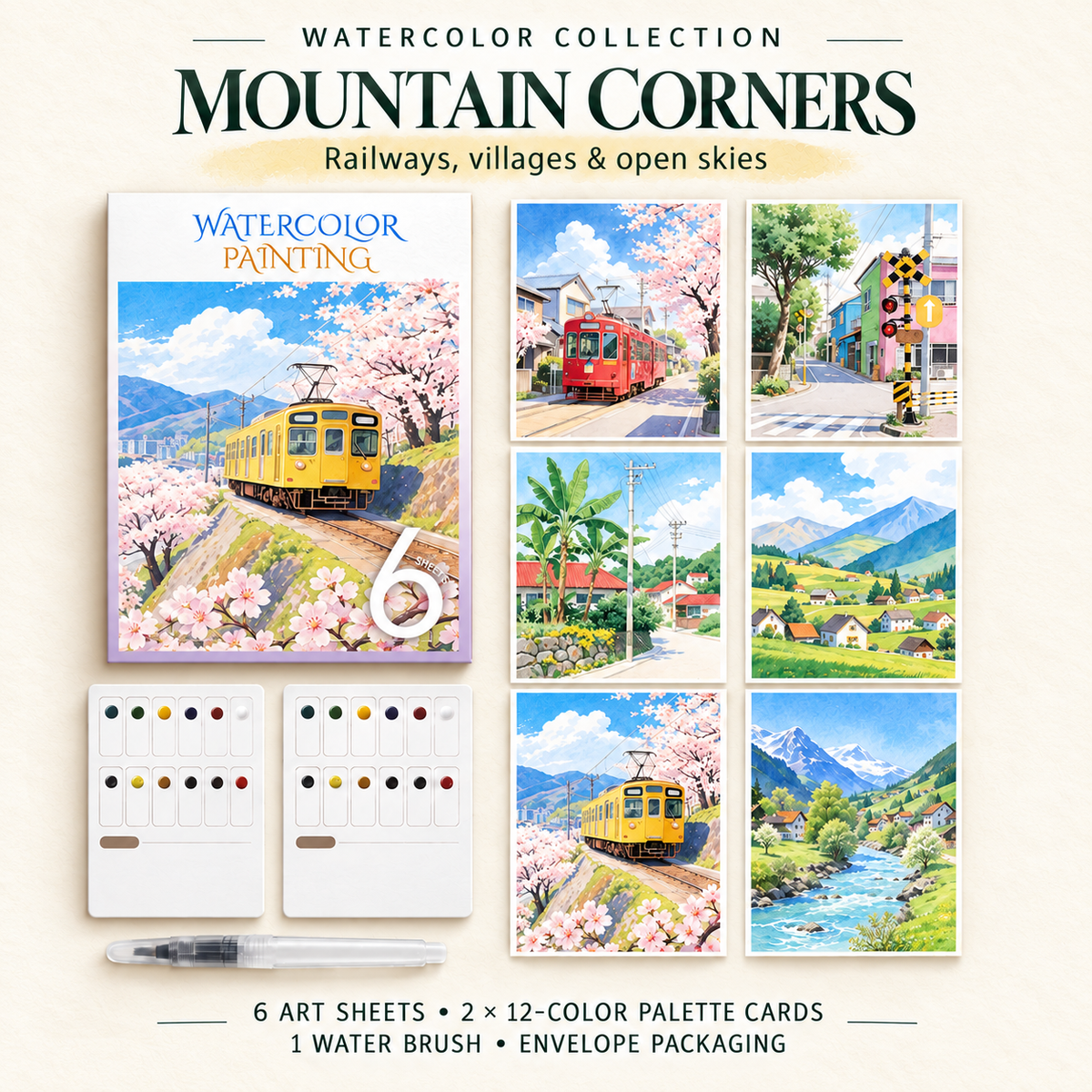 Large-Format Scenic Watercolor Pages