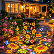 Colorful Sunflower Solar Garden Lantern real use scene 2