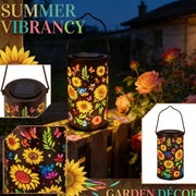 Colorful Sunflower Solar Garden Lantern real use scene 4