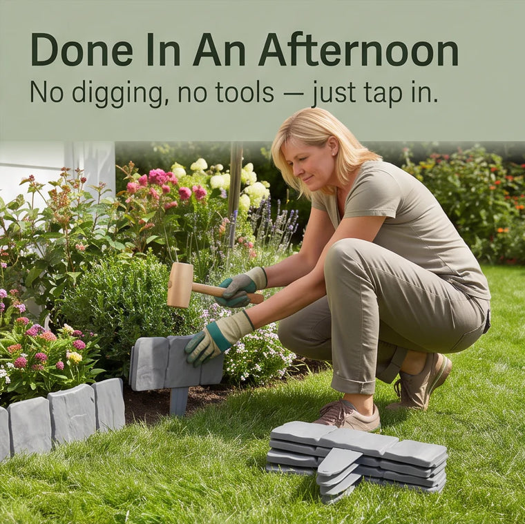 Faux Stone Garden Edging Border Panels