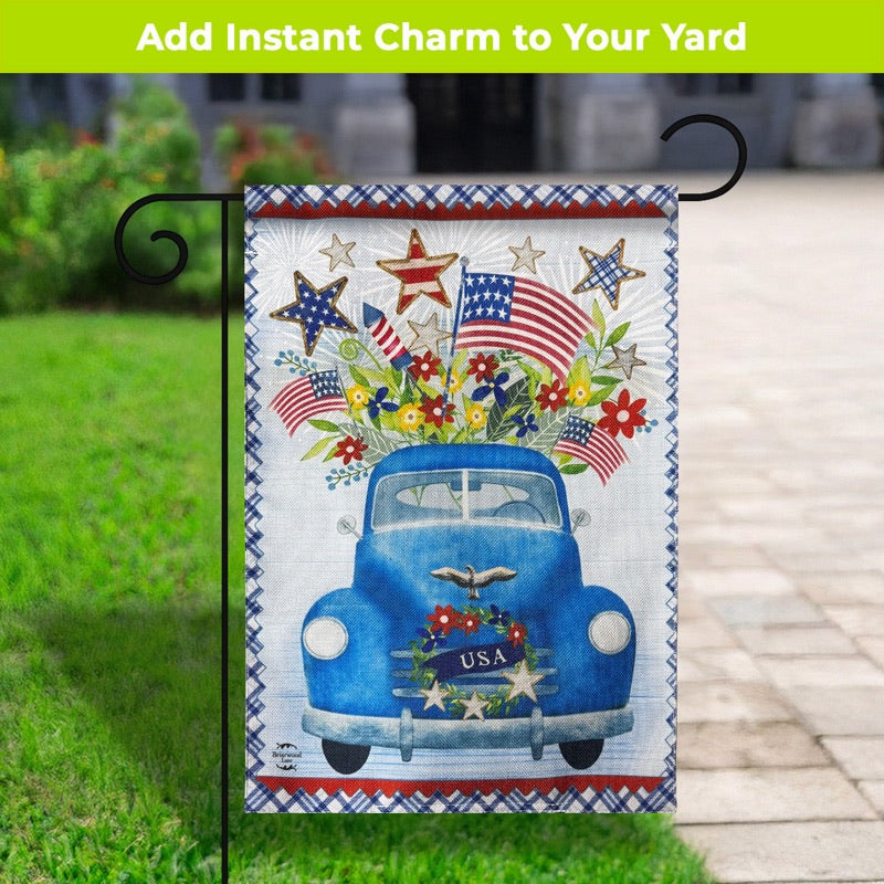 LED Burlap Garden Flag
