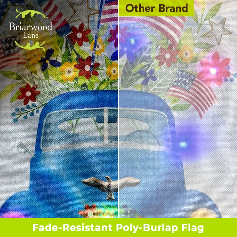 LED Burlap Garden Flag