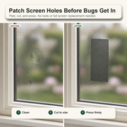 Before and after screen repair tape patch