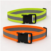 High-visibility yellow and safety orange reflective waist belts