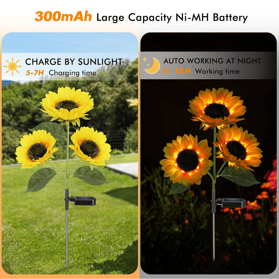 Solar Sunflower Garden Lights