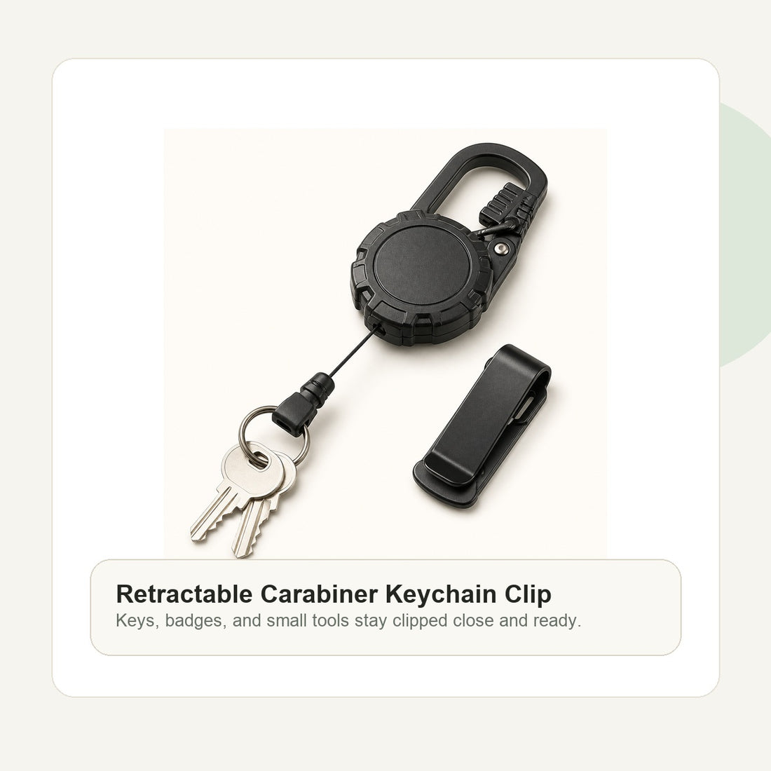 Retractable Carabiner Keychain Clip