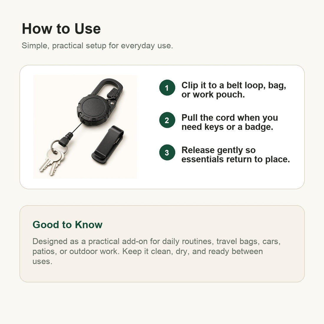 Retractable Carabiner Keychain Clip