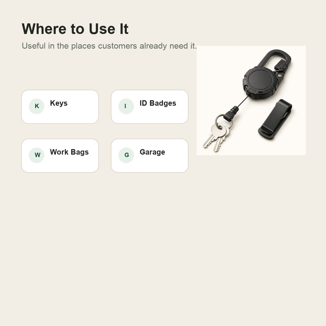 Retractable Carabiner Keychain Clip