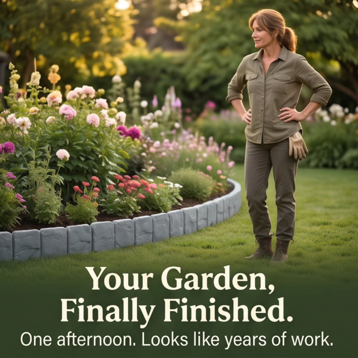 Faux Stone Garden Edging Border Panels