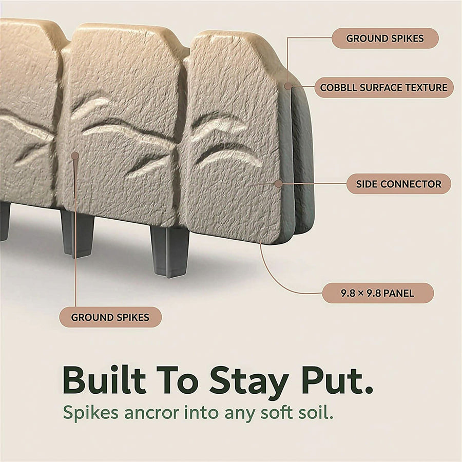 Faux Stone Garden Edging Border Panels
