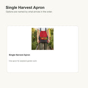 Hands-Free Garden Harvest Apron Single Harvest Apron