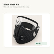 Carbon Filter Mask with Eye Shield Black Mask Kit