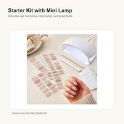 Semi-Cured Gel Nail Starter Kit Starter Kit with Mini Lamp