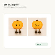 Pumpkin Character Night Light Set of 2 Lights